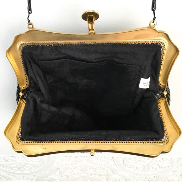 Vintage 90’s black chainmail purse metal frame - Picture 3 of 10